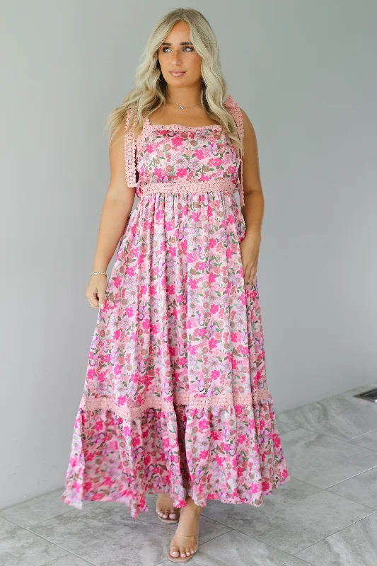 Please Please Please Maxi Dress: Pink/Multi