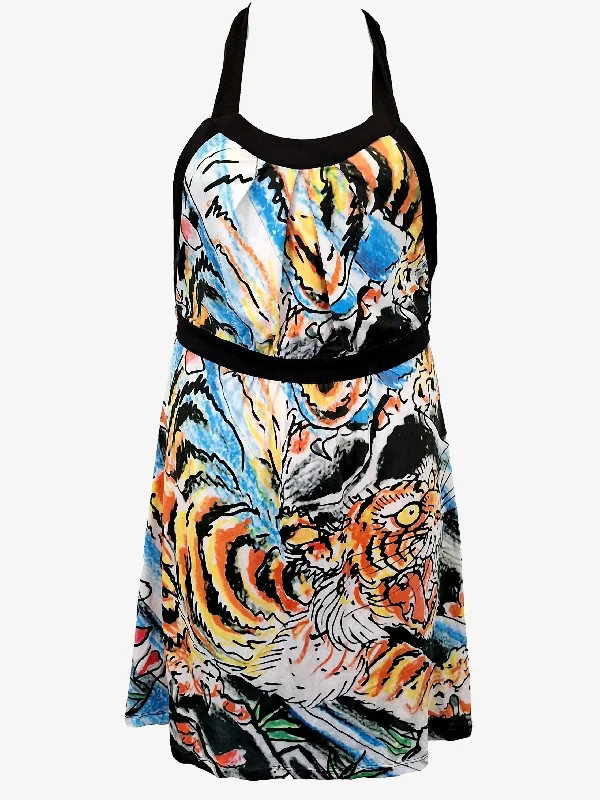 Ed Hardy Tigeress Halter Minni Dress Size L