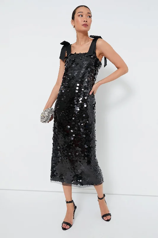 Jet Black Sequin Roxy Dress